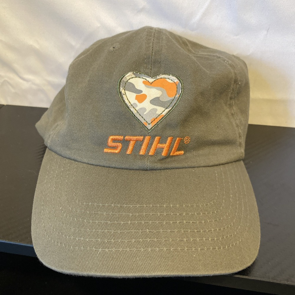 STIHL Olive Ladies Adjustable Strap Camo Heart Cap Hat‎
